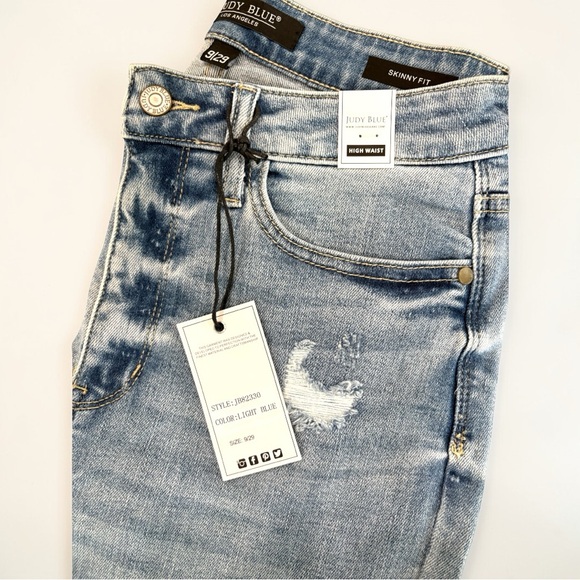 Judy Blue Hilaria Hi Rise Distressed Skinny Fit Jeans JB82330, Size 9 / 29 New - Picture 2 of 15